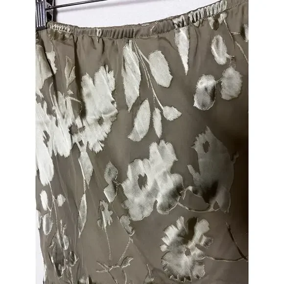 Vintage Spencer Alexis Silk Skirt Top Set Green Lace Velvet Burnout Size 12 - Picture 9 of 12